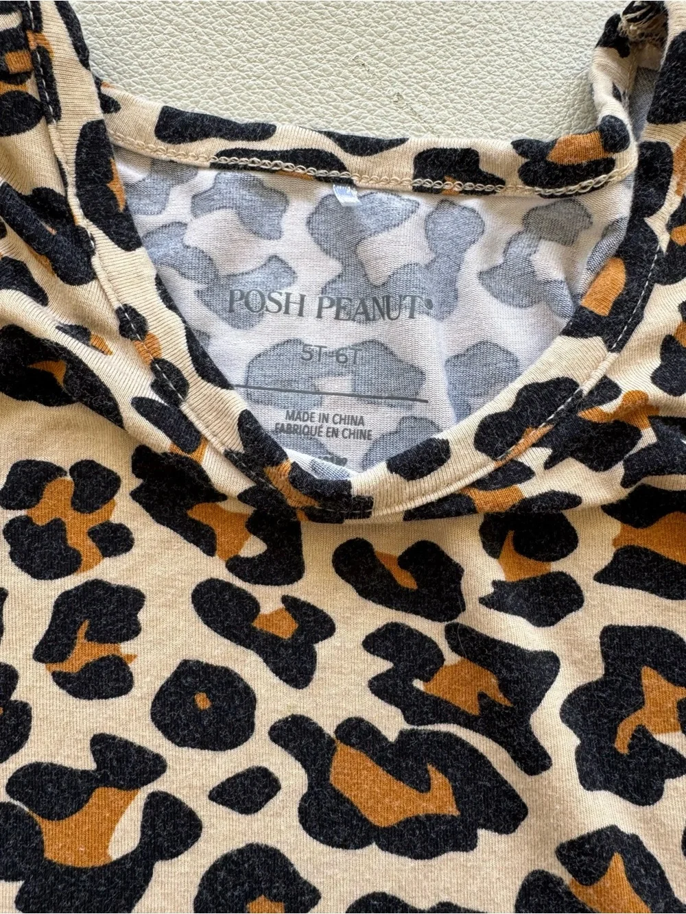 Posh Peanut Leopard Print Short Sleeve Twirl Dress - Size 5-6